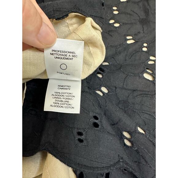 Laundry by Shelli Segal Eyelet Skirt Size 8 Black Floral Pencil Skirt - Picture 7 of 9